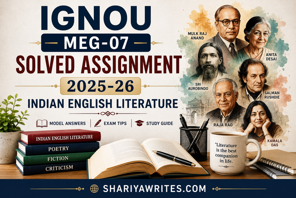 IGNOU MEG-07 Solved Assignment 2025–26 (Indian English Literature)