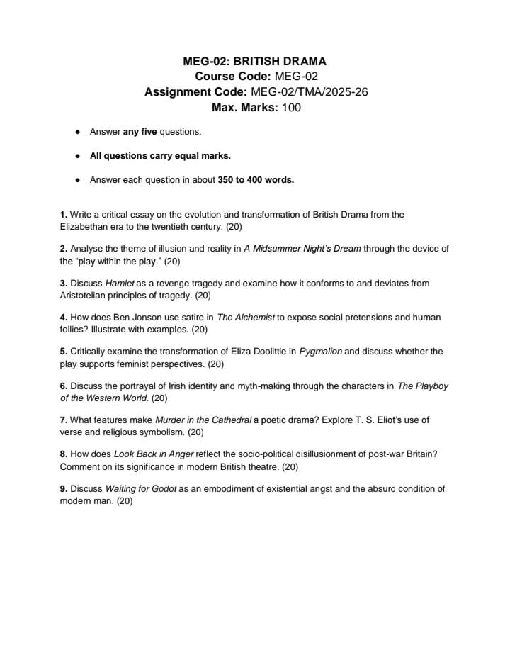 IGNOU MEG-02 Solved Assignment 2025–26